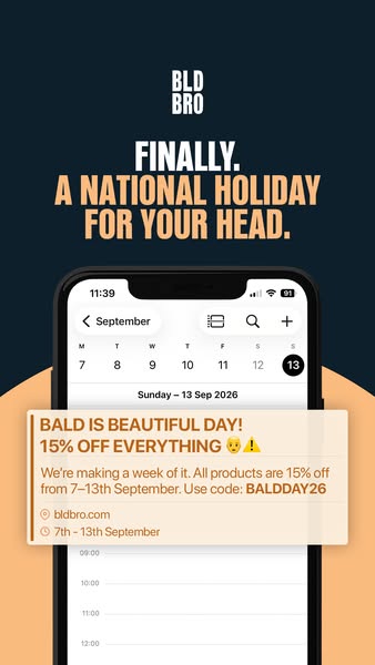 Bald is Beautiful. Sale's nearly over.