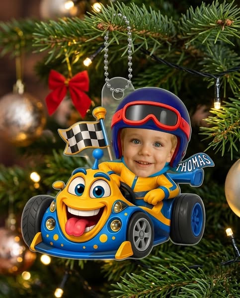 Speeding towards Christmas Personalize Your Ornament