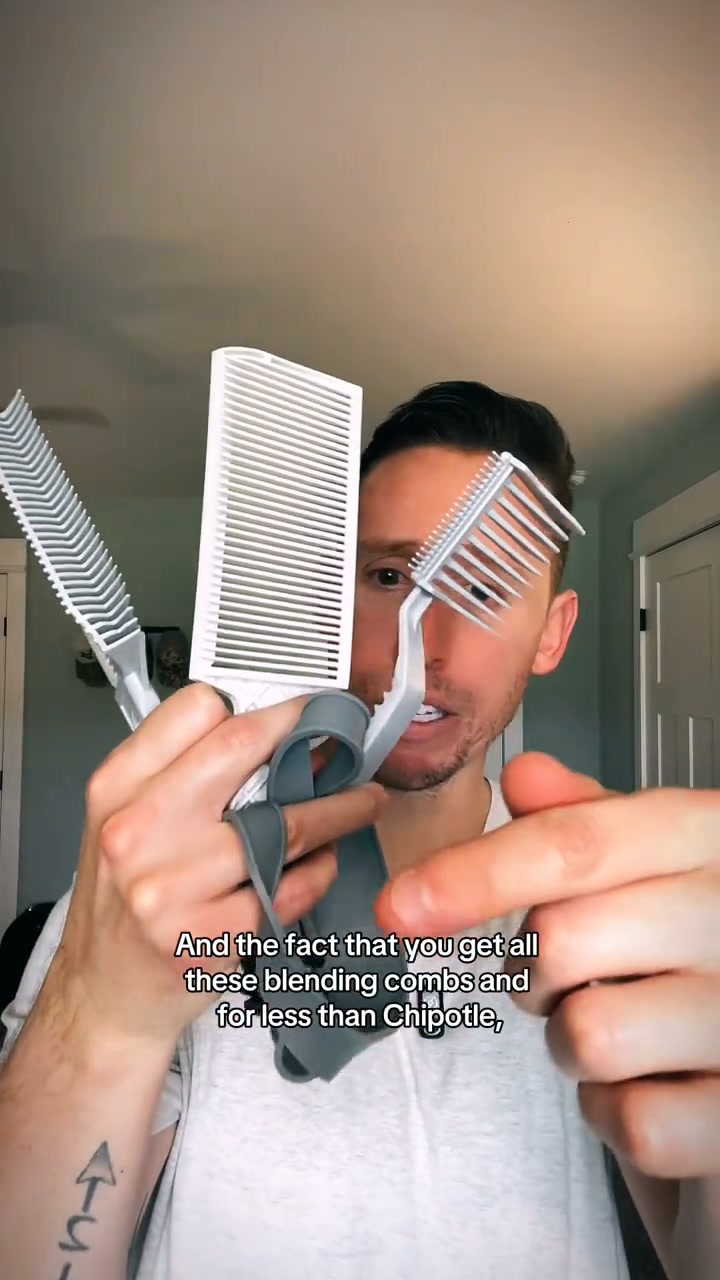 4-Piece Hair Cutting Guide Kit | Easy Self-Fade, Curved Neckline Template & Adjustable Silicone Band