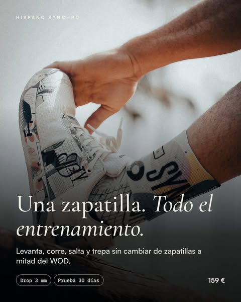 Una zapatilla. Todo el entrenamiento.