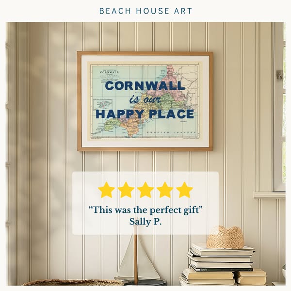 Personalised Map Prints & Map Wall Art | Beach House Art