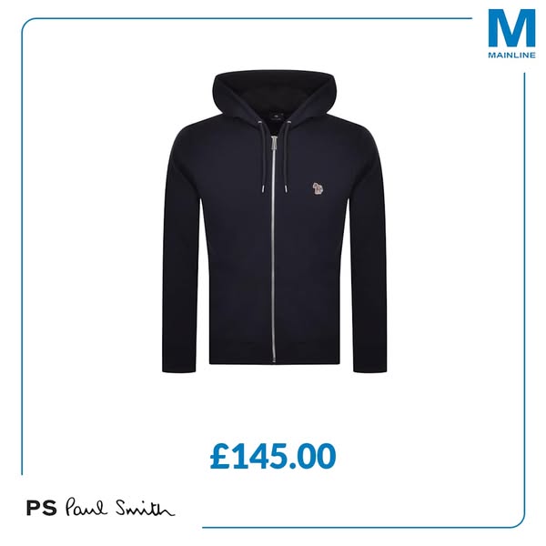 Paul Smith Full Zip Hoodie Navy