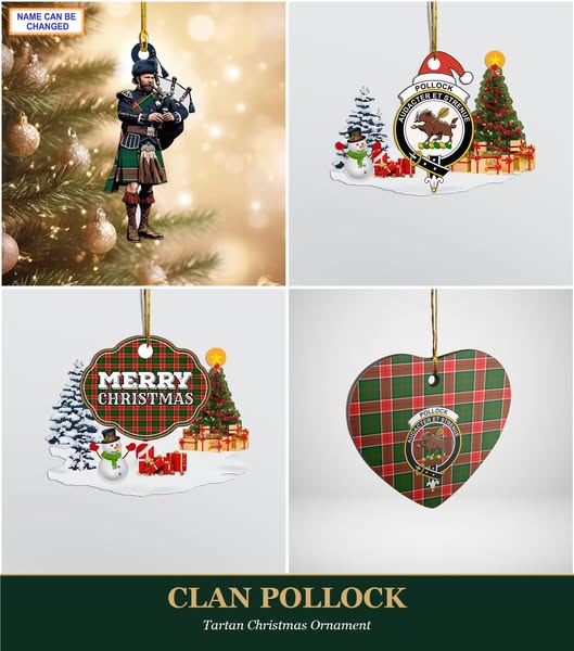 Clan Pollock Tartan Ornaments