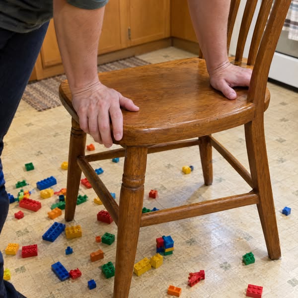 I can get down to my grandson's bricks now. Getting back up is the problem.