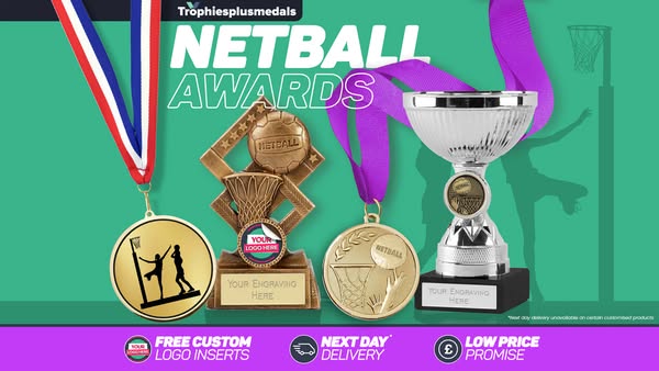 Netball Trophies & Medals Next Day Delivery!