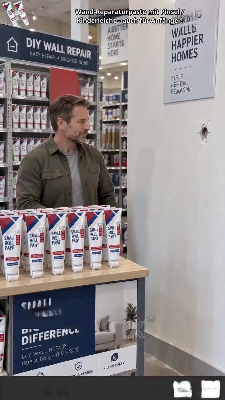 Wandausbesserungspaste mit kleiner Rolle