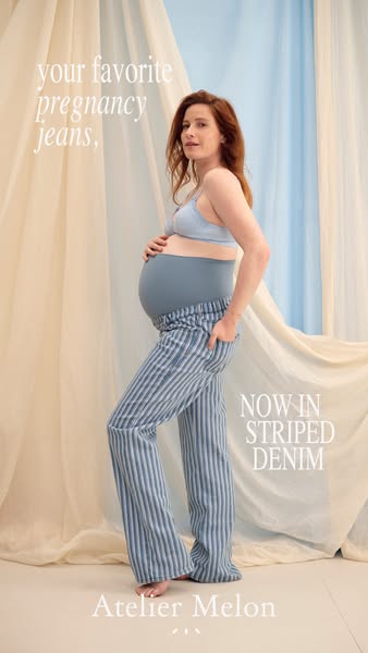 Gestreepte zwangerschapsjeans
