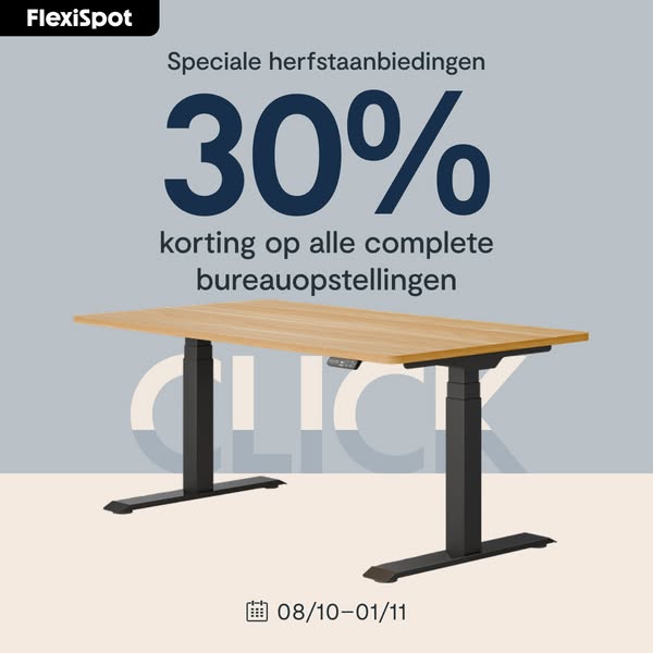 Tot 30% korting op ergonomische bureaus