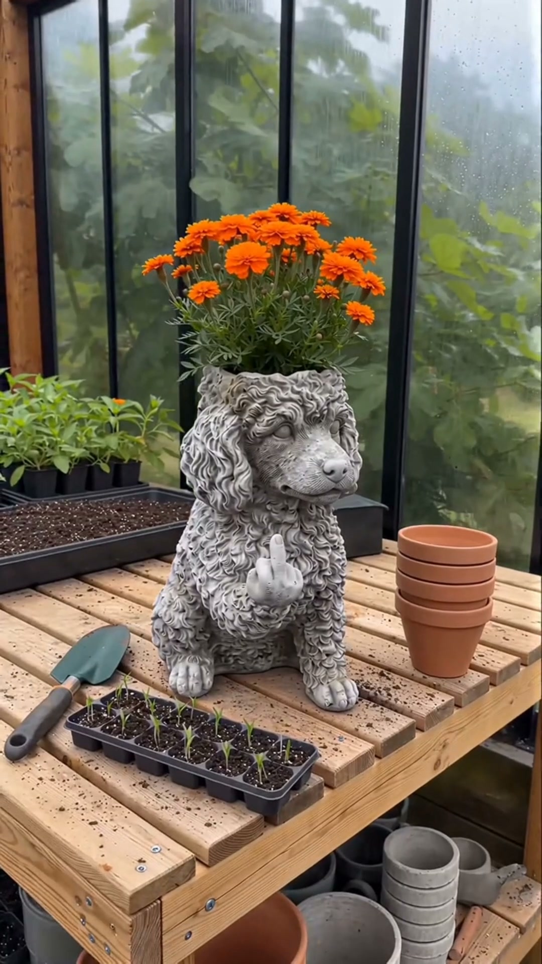 Funny French Bulldog Planter Pot