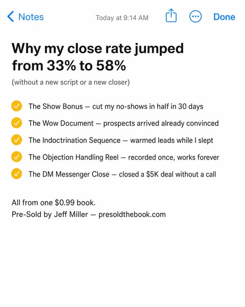 Why my client's close rate jumped from 33% to 58%.