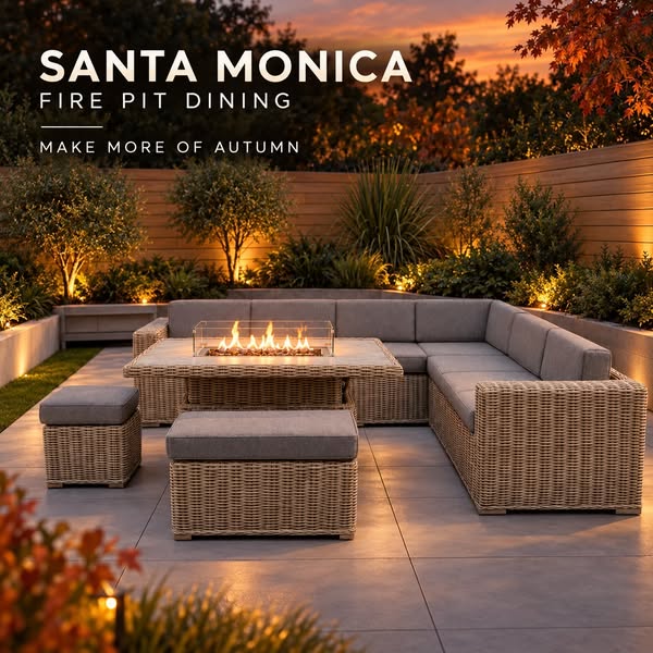 Santa Monica Luxury Edition with Rise & Fall Fire Pit Table (Left Side
