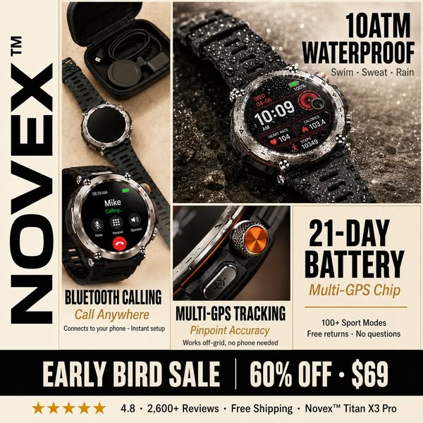 $69. GPS. 21-Day Battery. Waterproof. Calls & Notifications on your wrist. Health tracking 24/7.
