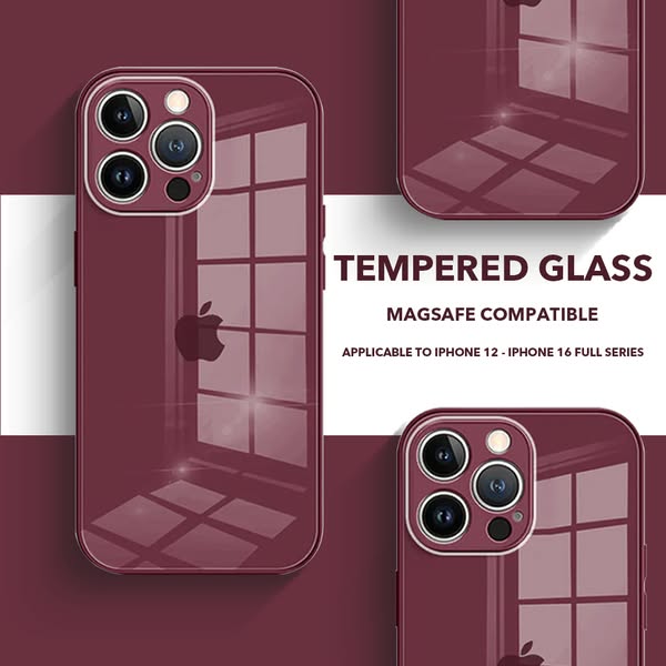 Plum Color | Tempered Glass Phone Case