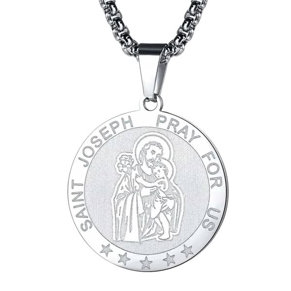$12.99Flash Sale Engraved Catholic Saint Joseph Pendant Necklace