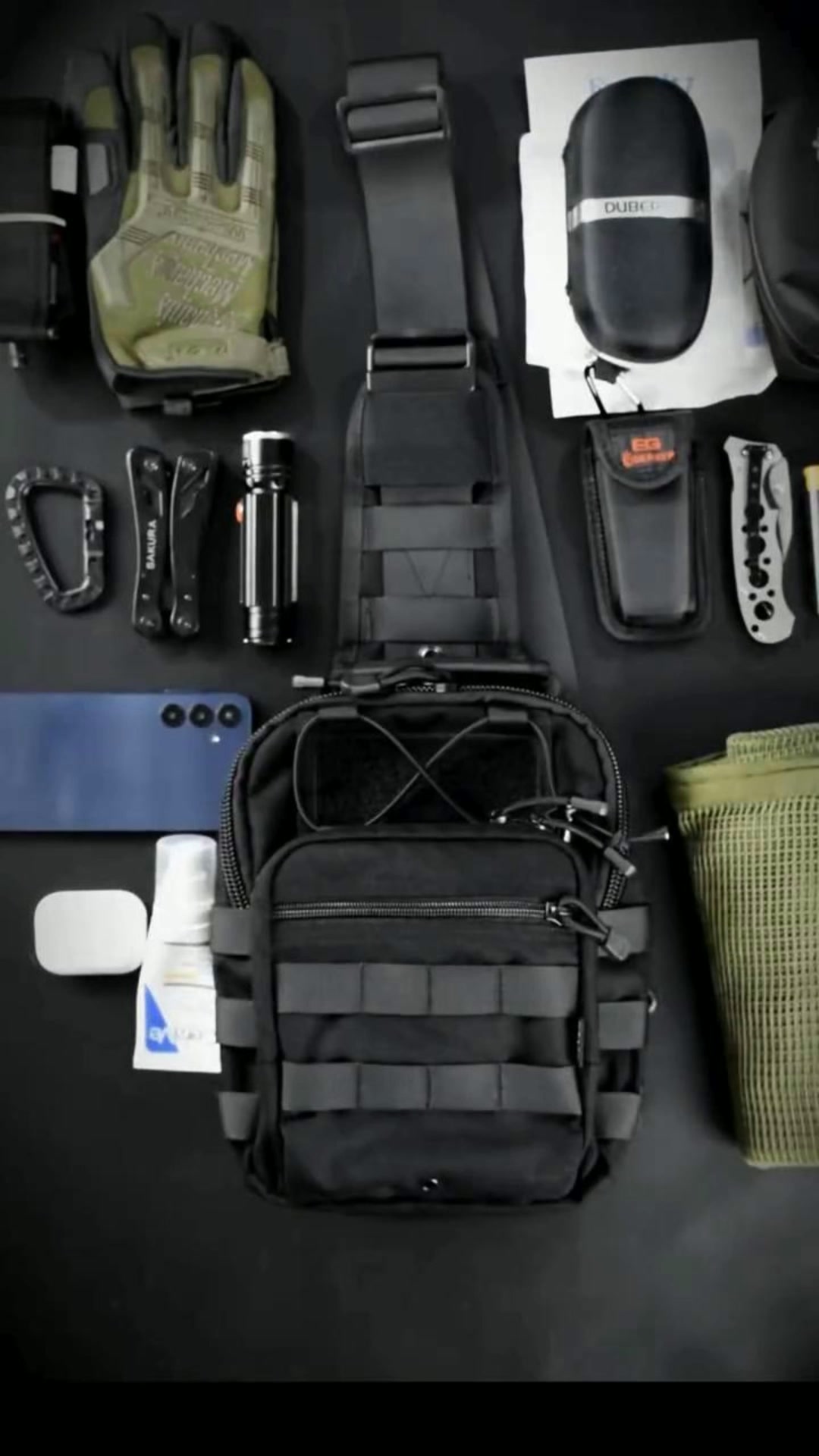 SINAIRSOFT Tactical Sling Bag, Military Crossbody Chest Pack with MOLLE System, EDC Range Backpack for Outdoor Hiking