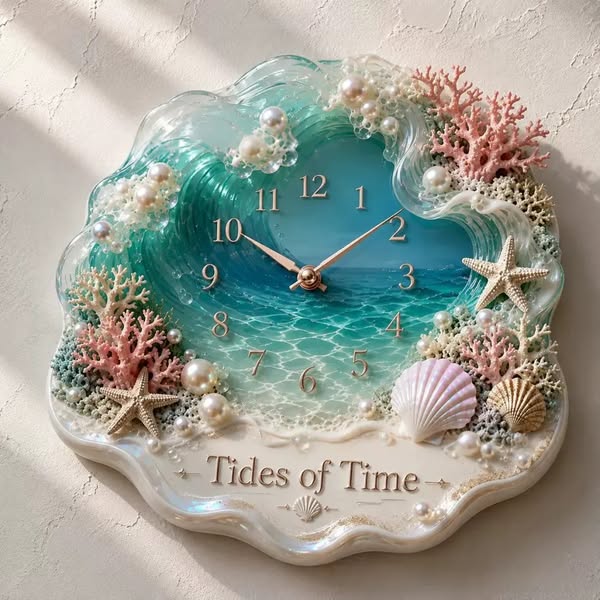Personalized Pearl Bay Clock – Ocean Inspired Wall Art