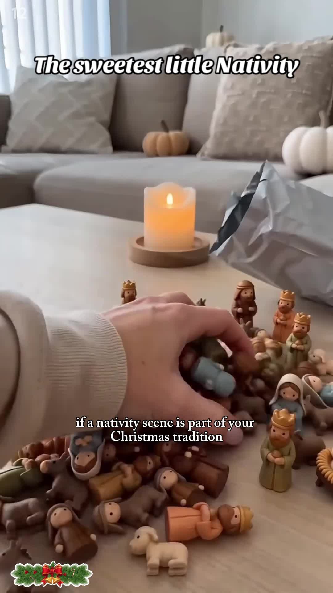 Miniature Christmas Nativity Scene Tin Set