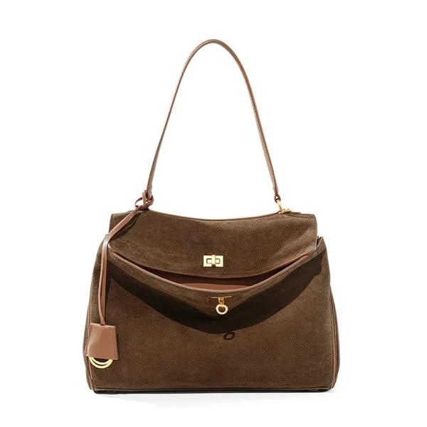 Slouchy Suede Tote Bag – Large Capacity Shoulder Carry