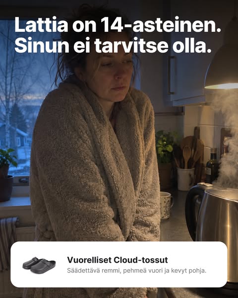 Pehmeät tossut kylmiin aamuihin