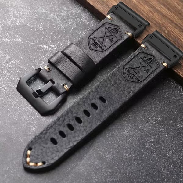 Vintage Leather QuickFit Strap For Garmin--Lengthened Size