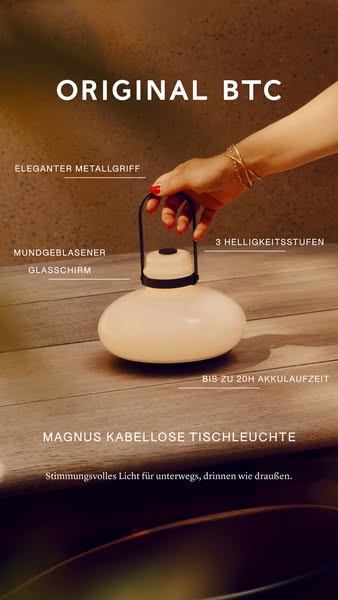 Neu: die kabellose Magnus Tischleuchte