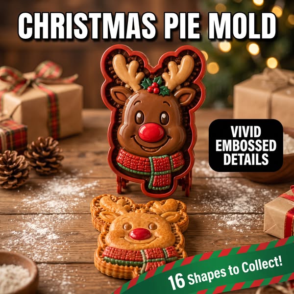 16-Design Christmas Mini Pie Mold Collection | Reusable Embossed Molds for