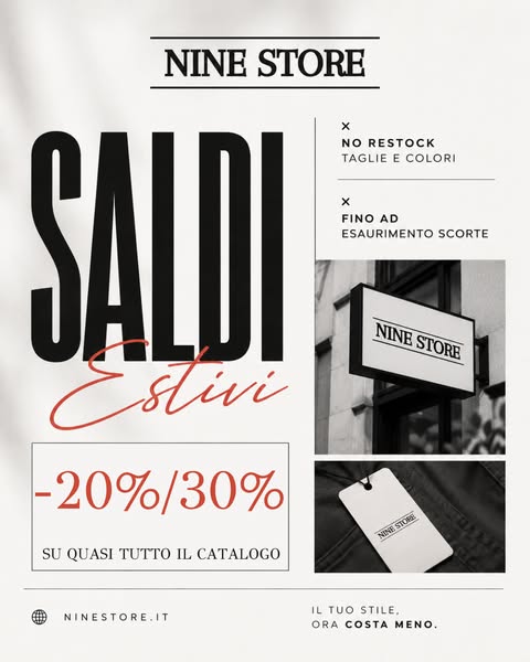 Saldi Estivi fino al 30%