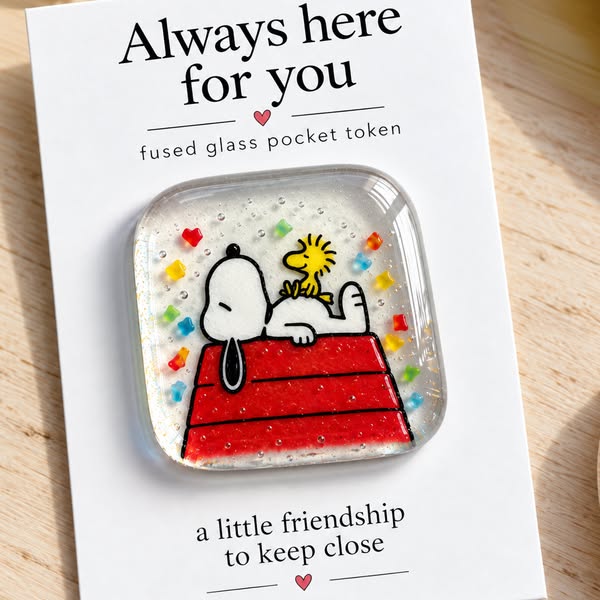 Fused Glass Pocket Token – A Little Love From a Friend Keepsake Gift