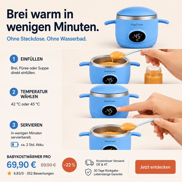 Babybrei einfach unterwegs wärmen