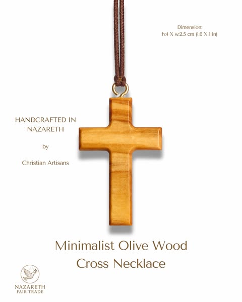 Olive Wood Cross Necklace