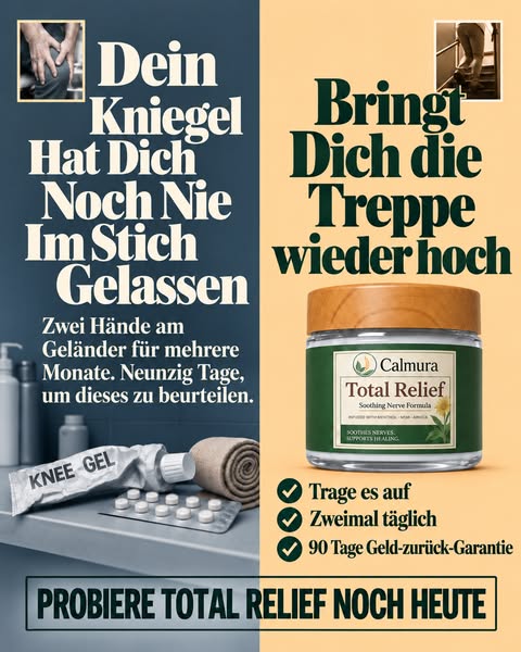 Bei Knochen-auf-Knochen-Reibung im Knie müssen Sie sich nicht mit beiden Händen am Geländer festhalten.