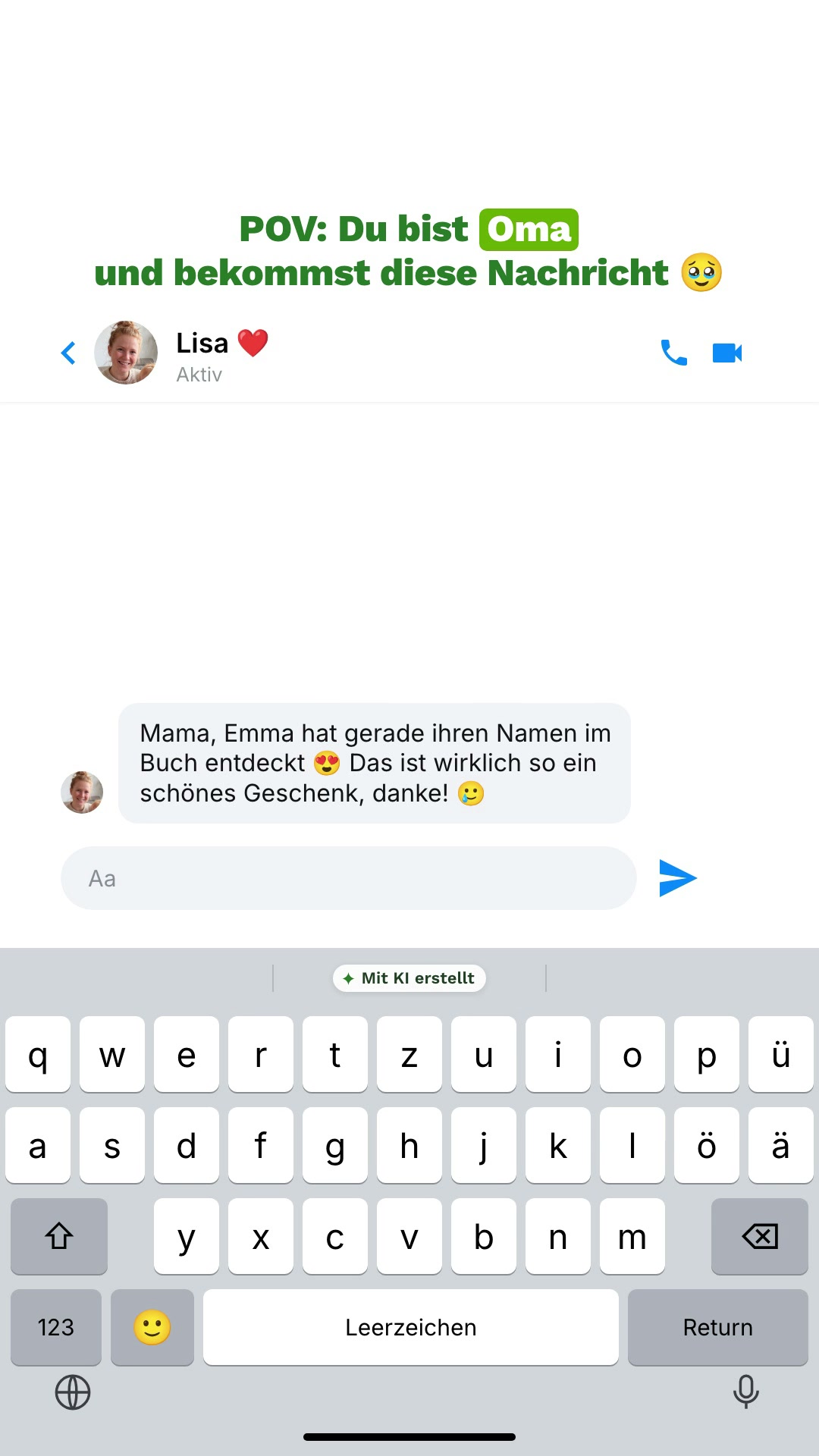 Mit Namen und deiner Widmung