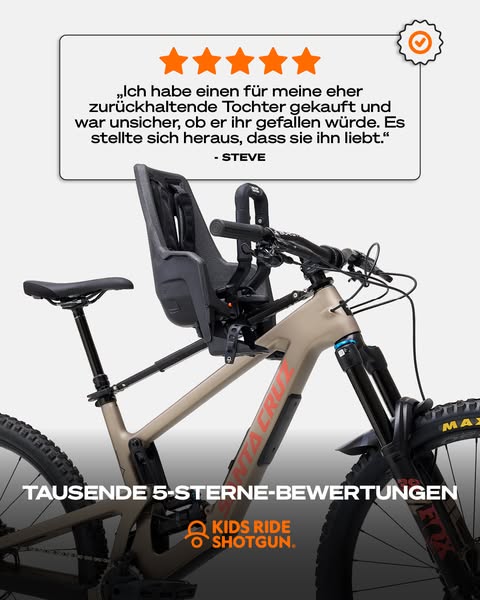 Shotgun Kinderfahrradsitz | Kostenloser Versand