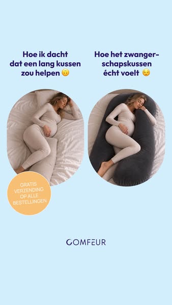 Comfeur memory foam zwangerschapskussen XXL incl. Gratis slaapmasker