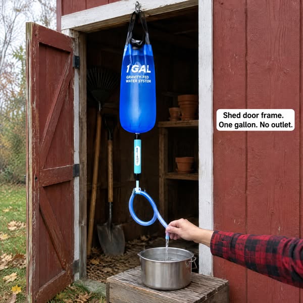 Backup water you hang, not plug in