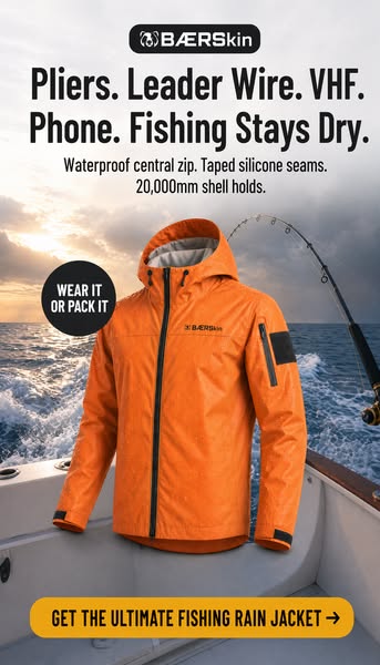 Pliers. Phone. VHF. Fishing Stays Dry.
