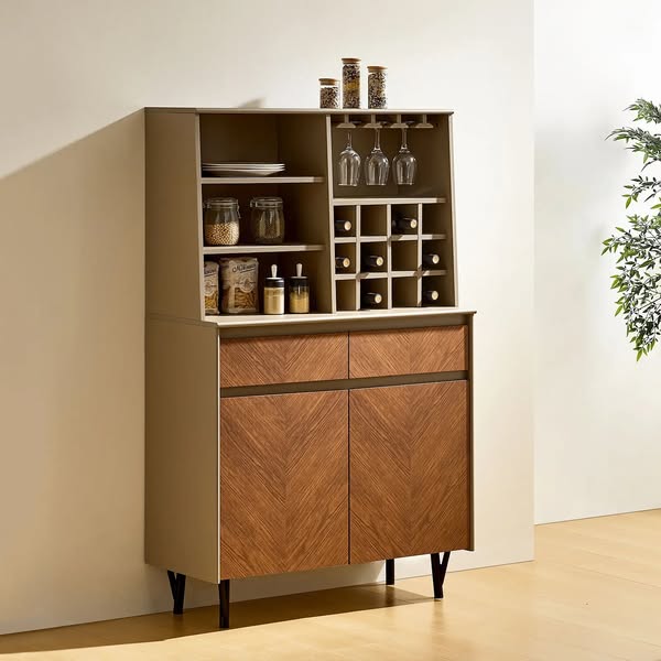 CLIPOP 12-Bottle Wine Bar Cabinet