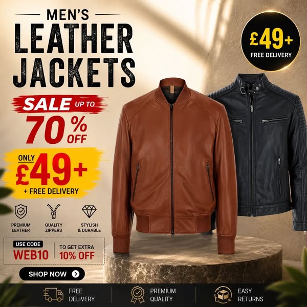 Leather Jackets £49 + Free Delivery