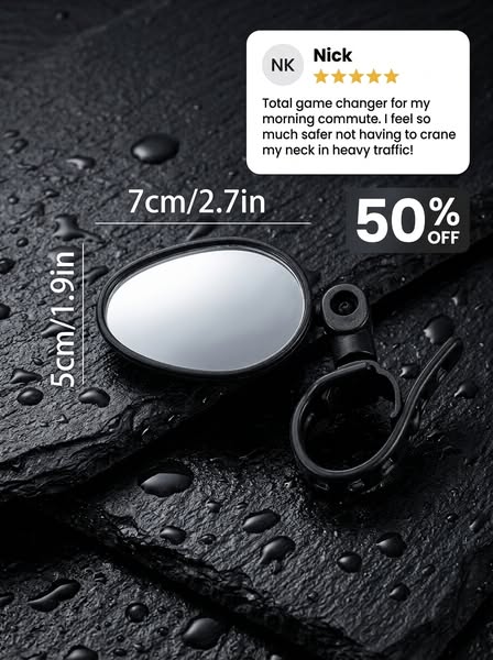 360 Degree Rotating Rearview Mirror