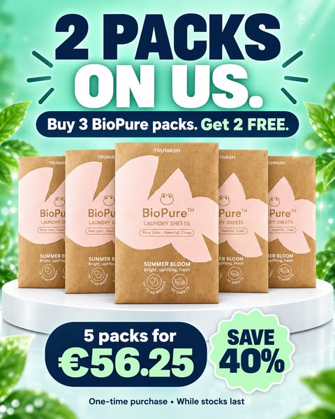 5 BioPure packs for €56.25 · Save 40%