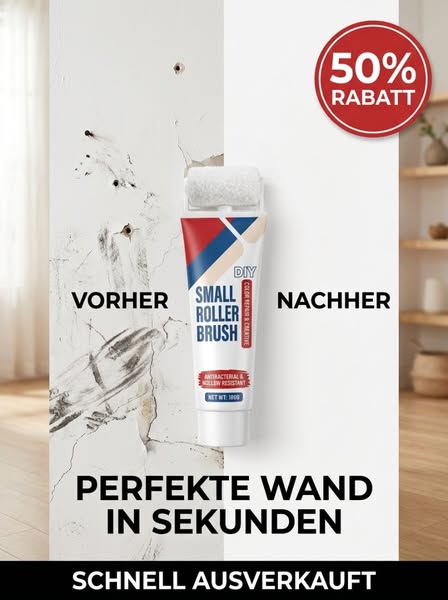Wandausbesserungspaste mit kleiner Rolle
