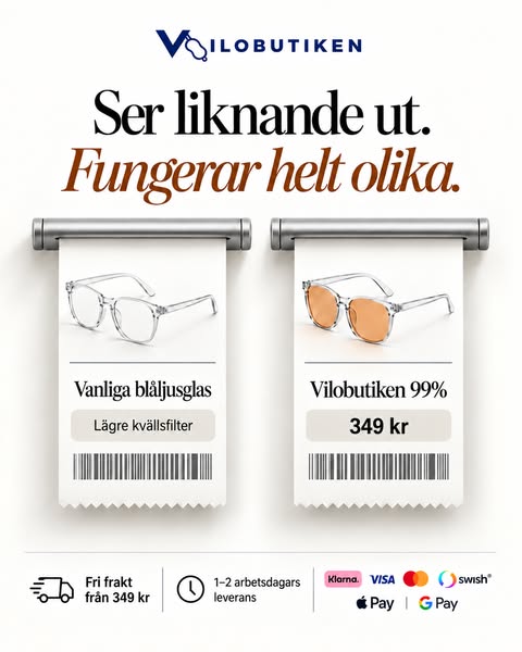99% blåljusglasögon – 349 kr