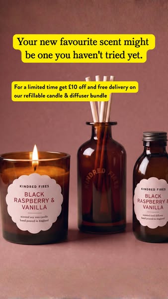 Get £10 off our large refillable candle & diffuser bundle, with free delivery.