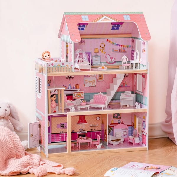 3-Storey Dollhouse with Elevator