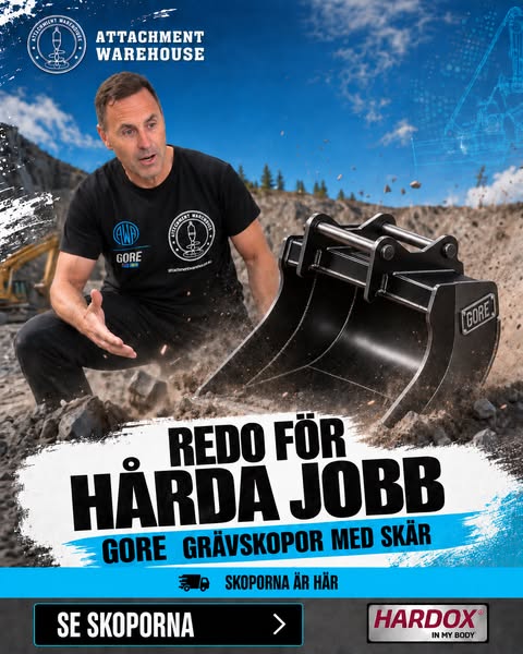 Grävskopa med skär i Hardox