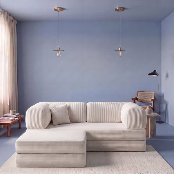 White Poufudic Sofa