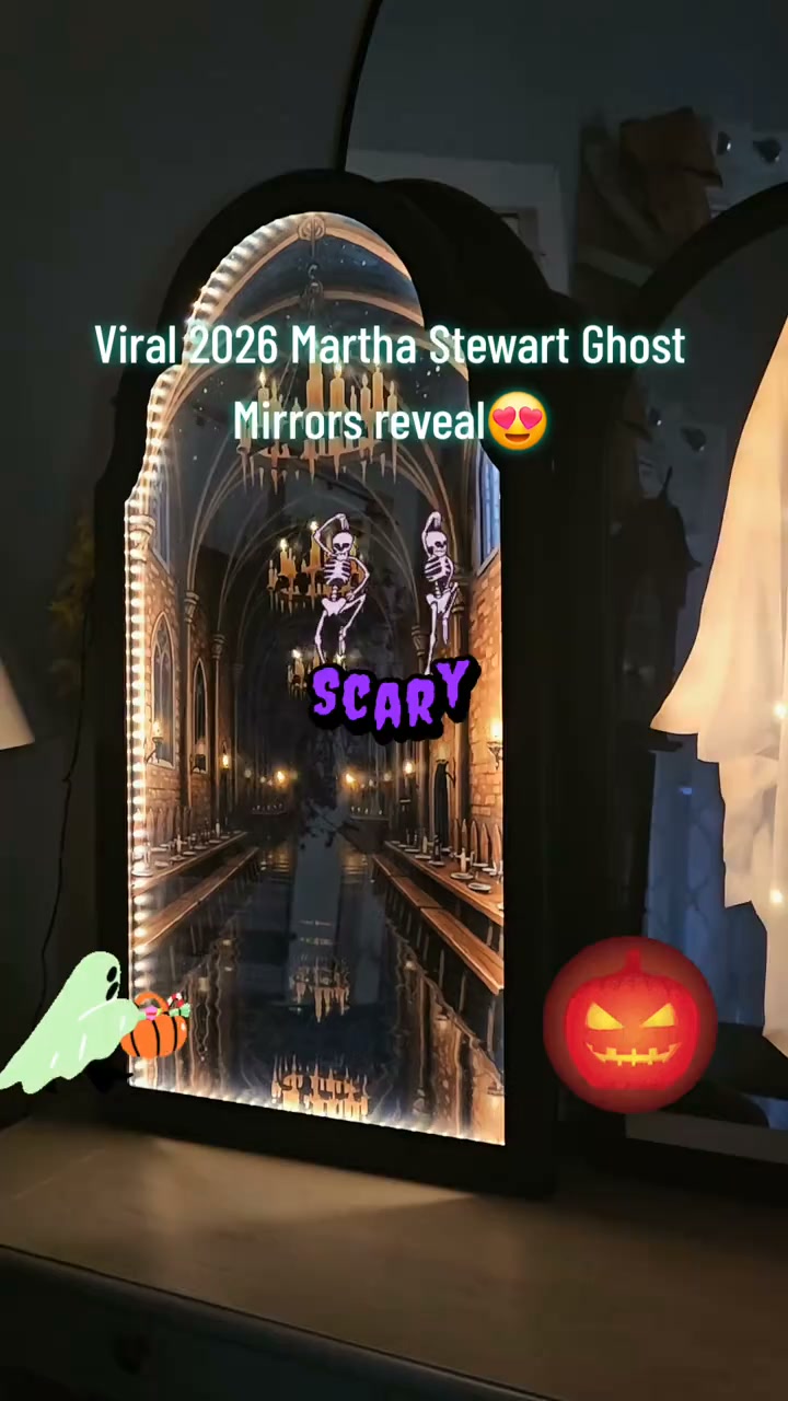Glowing Gothic Halloween Mirror Wall Decor 4 Styles