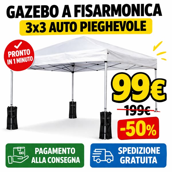Gazebo a Fiasarmonica 3×3 In Offerta! – bricotuttocasa.com