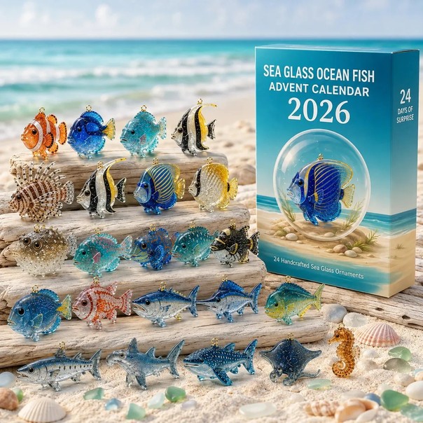 Last Day 49% Off 2026 Sea Glass Ocean Fish Advent Calendar