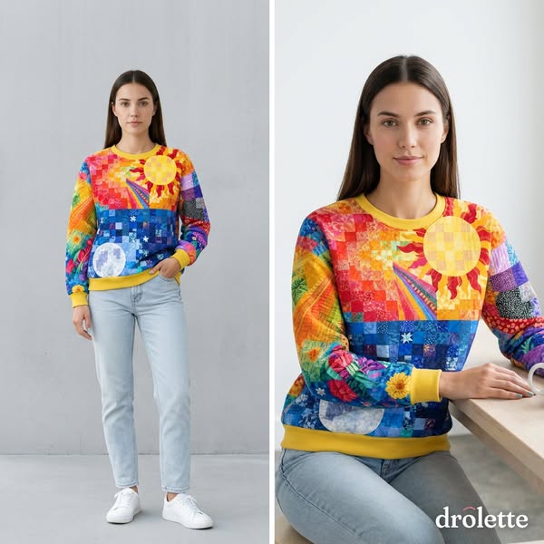 Rainbow Quilt Sweatshirt